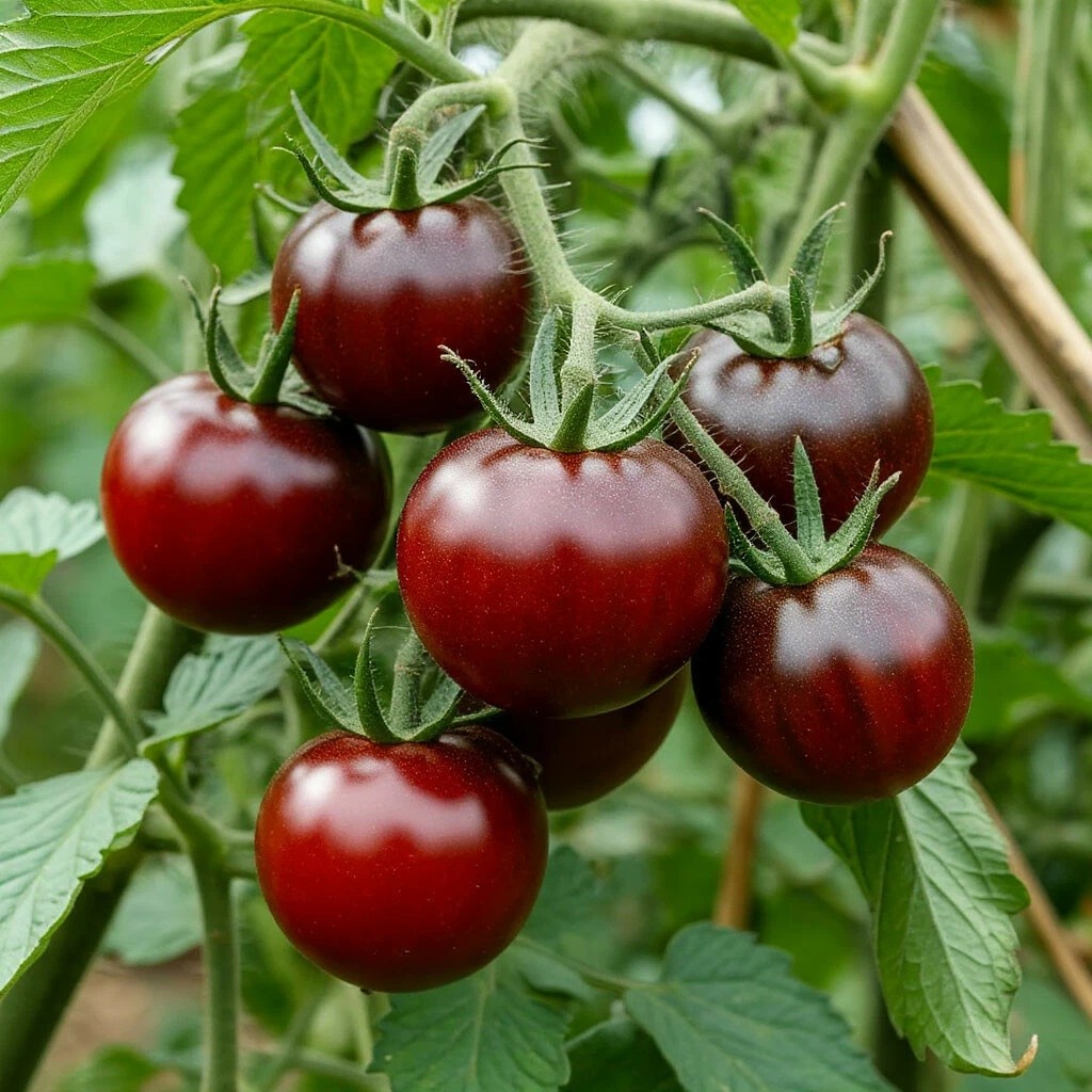 Черный цвет — признак антоцианов. Эти томаты помогают сердцу и поднимают настроение за счет природного серотонина.