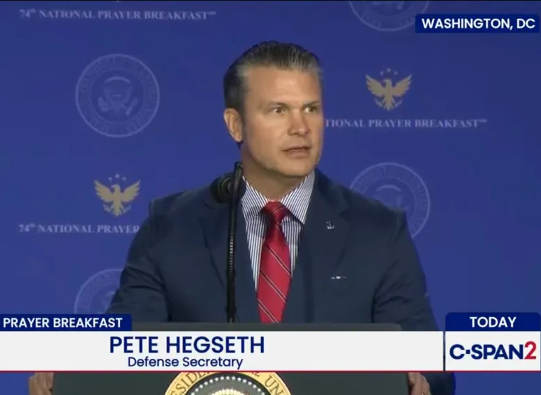  Петя Хегсет на молитвенном завтраке призывает к нам в гости Апокалипсис