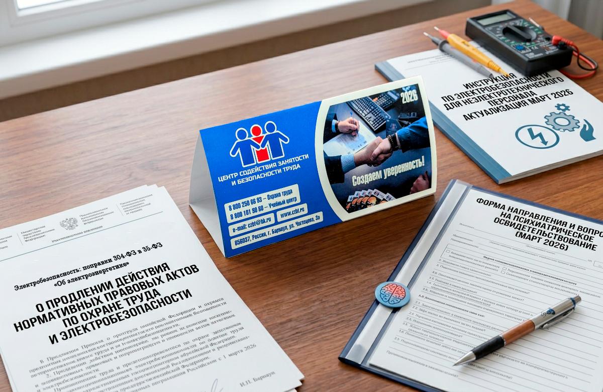 Безопасность труда с 1 марта 2026: электробезопасность, психиатрическое обследование и пролонгация нормативных актов