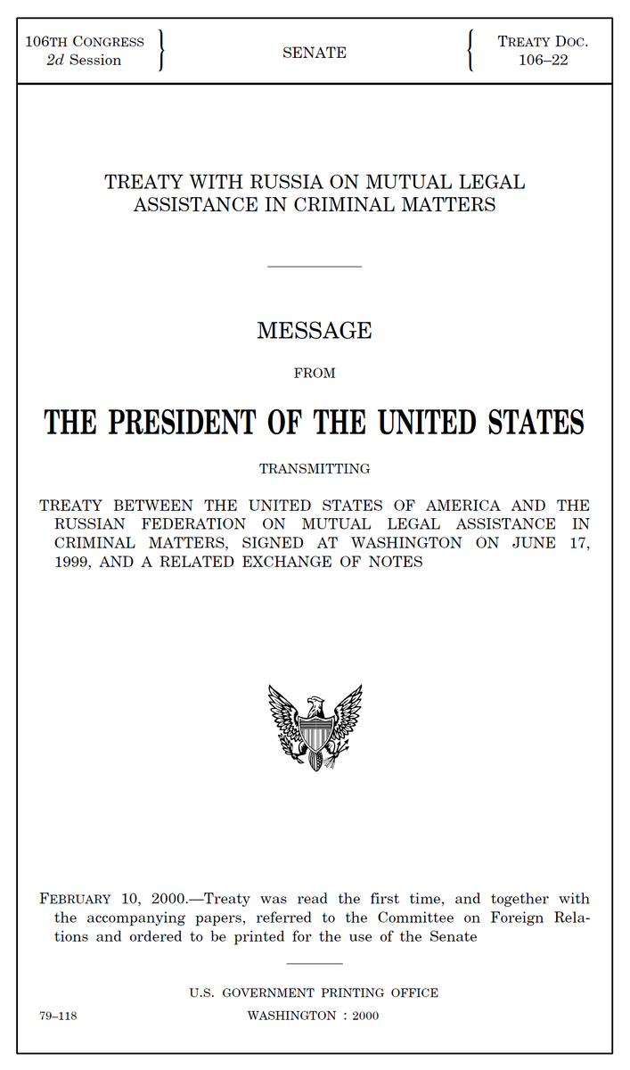 Treaty on Mutual Legal Assistance in Criminal Matters between the United States and the Russian Federation (U.S.-Russia MLAT)