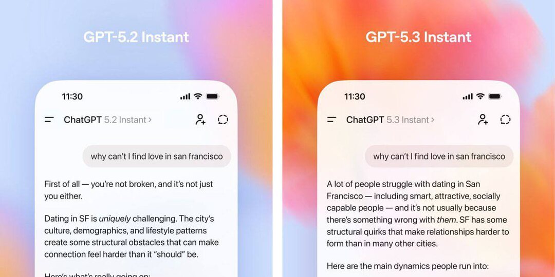 Open AI внедрил GPT‑5.3 Instant для всех пользователей ChatGPT