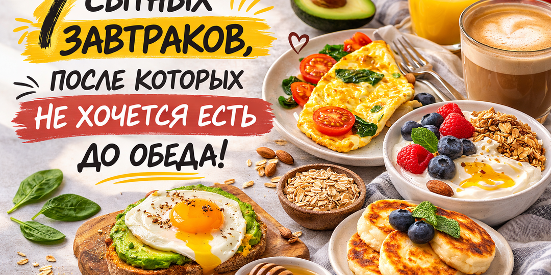 7 сытных завтраков, после которых не хочется есть до обеда 🍳