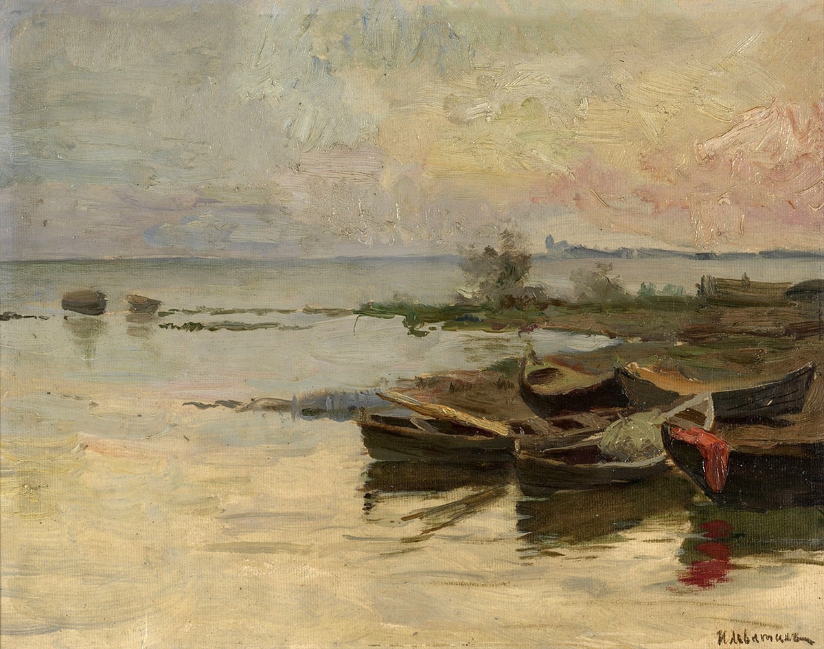Лодки у берега, Исаак Левитан