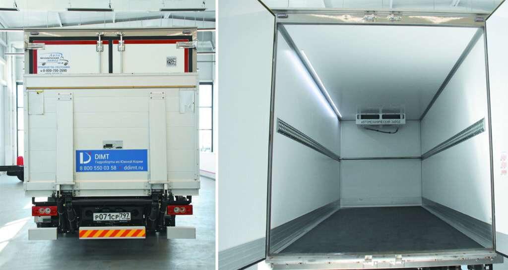    Корейский гидроборт. Усиленный пол фургона имеет нескользящее покрытие.