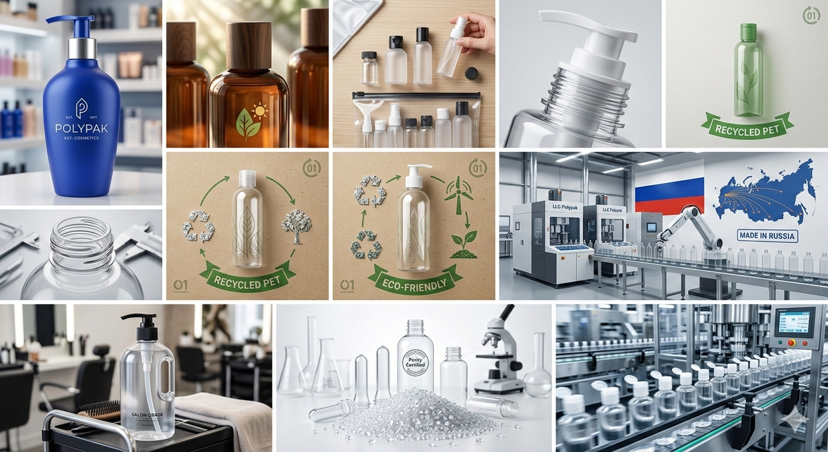 Компания ООО «Полипак» - производство ПЭТ-флаконов для косметики.