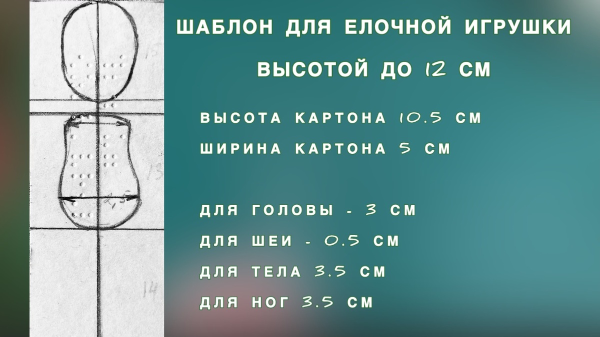 Шаблон для елочной игрушки из ваты.