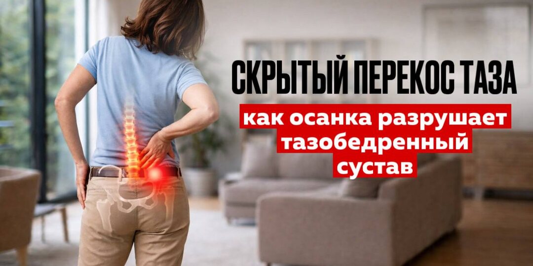 Скрытый перекос таза: как осанка разрушает тазобедренный сустав