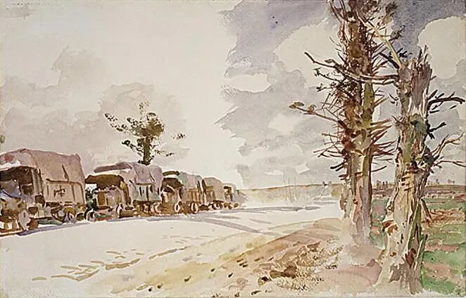     Джон Сингер Сарджент. Конвой грузовиков. 1918   
undefined