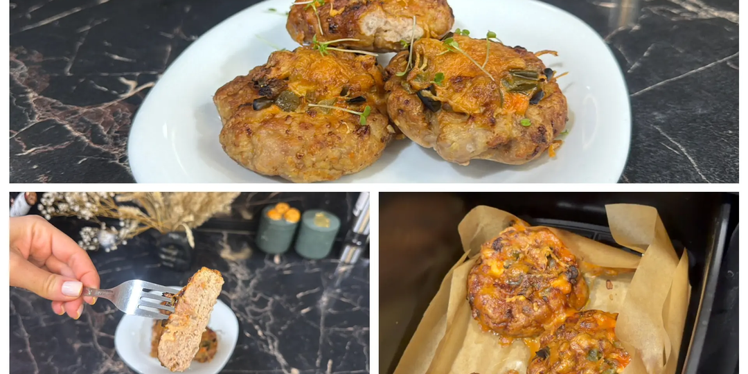 Гнезда из фарша с начинкой из огурцов и сыра