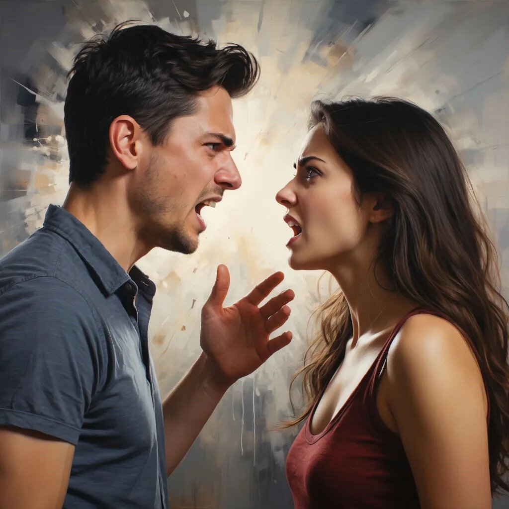 Ссора. Иллюстрация сгенерирована нейросетью