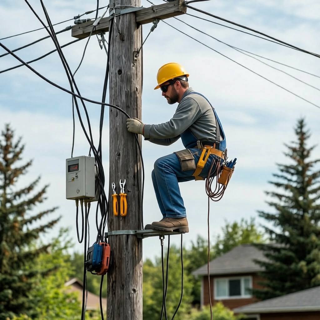 #'электрик на столбе