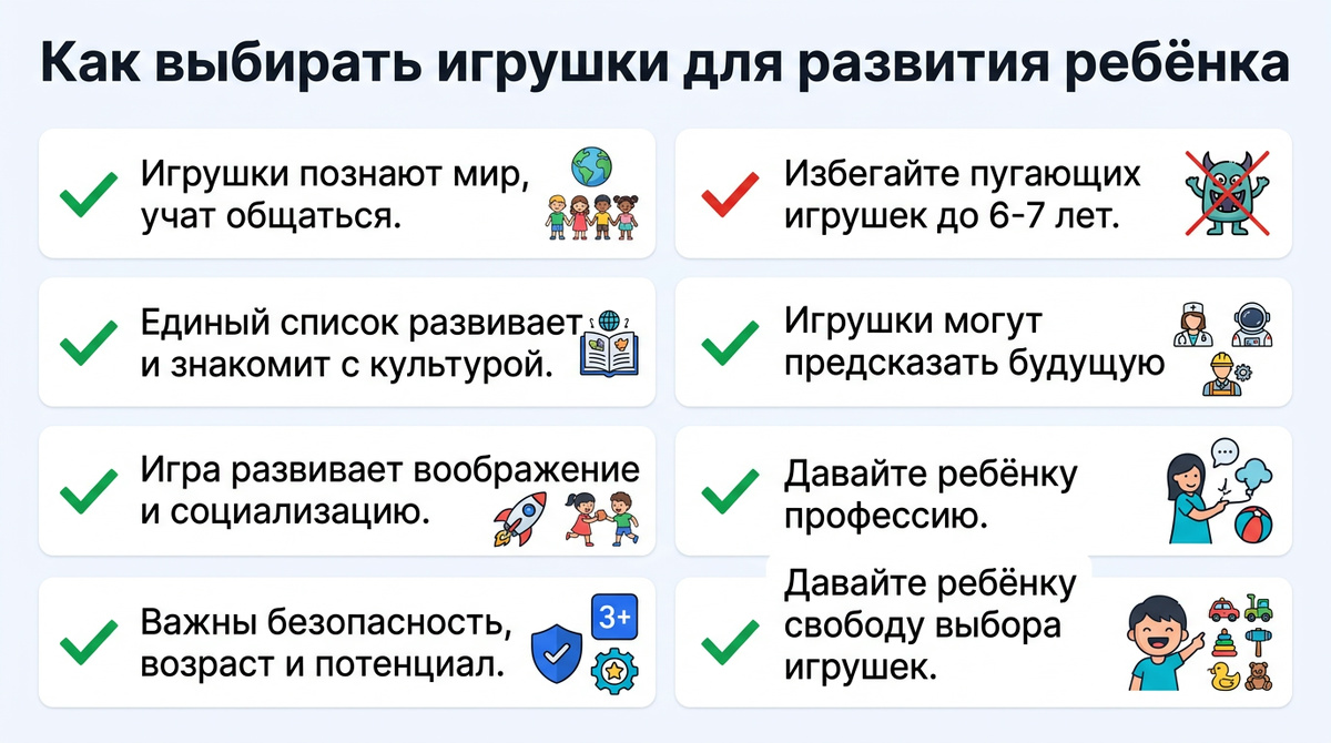 Как выбирать игрушки для развития ребёнка  📷
