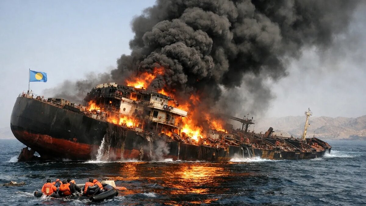  Танкер тонет. фото: яндекс.