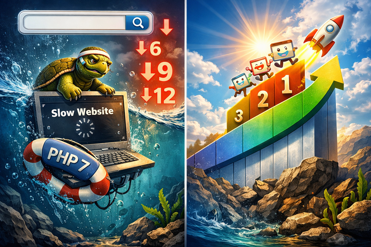 Медленный сайт на PHP 7 опускается в выдаче