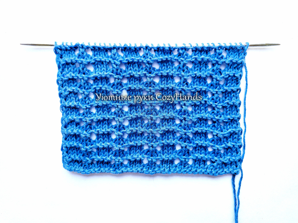 Красивый ажурный узор спицами