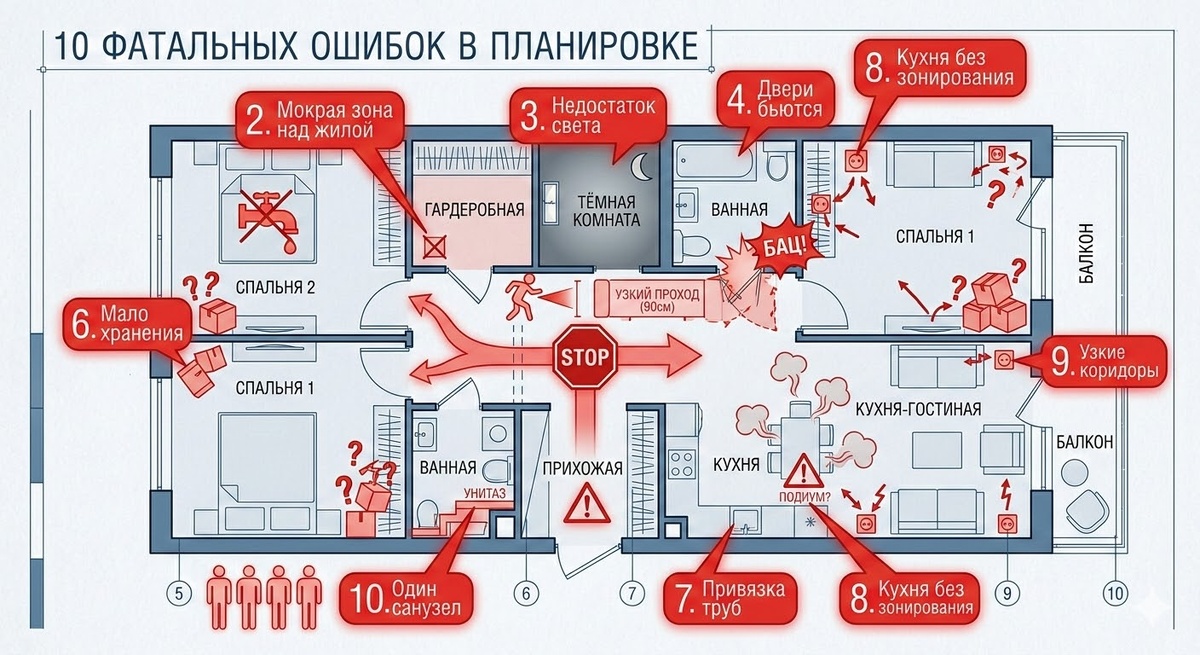 Фатальные ошибки в планировке