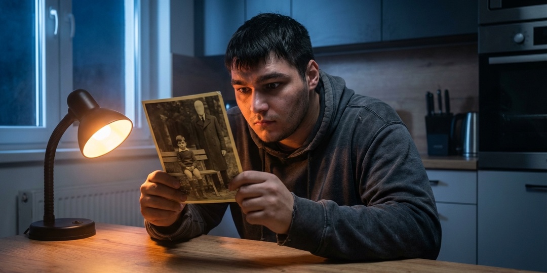 Нашел на старом снимке незнакомца, который стоит за моей спиной на всех фото моей жизни