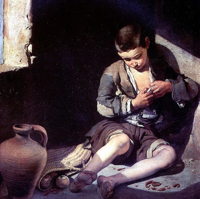     Мурильо Бартоломе Эстебан. Маленький нищий (фрагмент). XVII век   
undefined