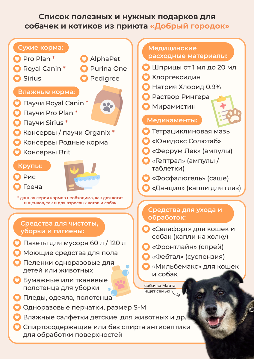 © ВСЕ ОТТЕНКИ КОШАЧЬЕГО. Список полезностей приюта «Добрый городок»