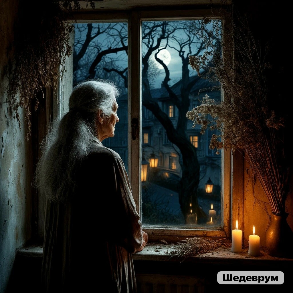 #мистика #ведьма #старуха #городскаяведьма #ночь #тени #полынь #свечи #мистическийрассказ #страшнаяистория #нейросеть #шедеврум #атмосферно #кадризфильма #потустороннее #тайна