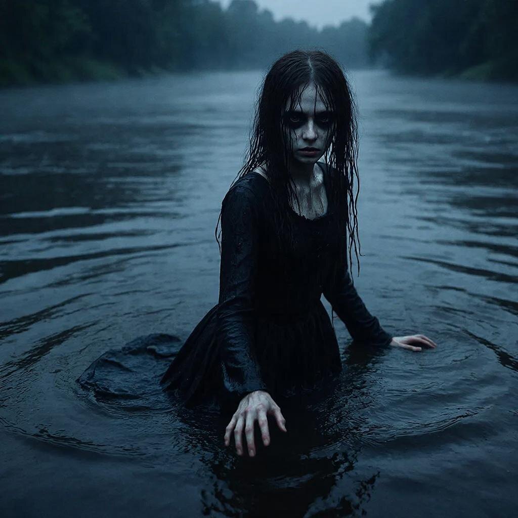 #мистика #река #пирс #мистическийрассказ #нейросеть #шедеврум #атмосферно #кадризфильма #потустороннее #призрак #грусть #тайна #русалка