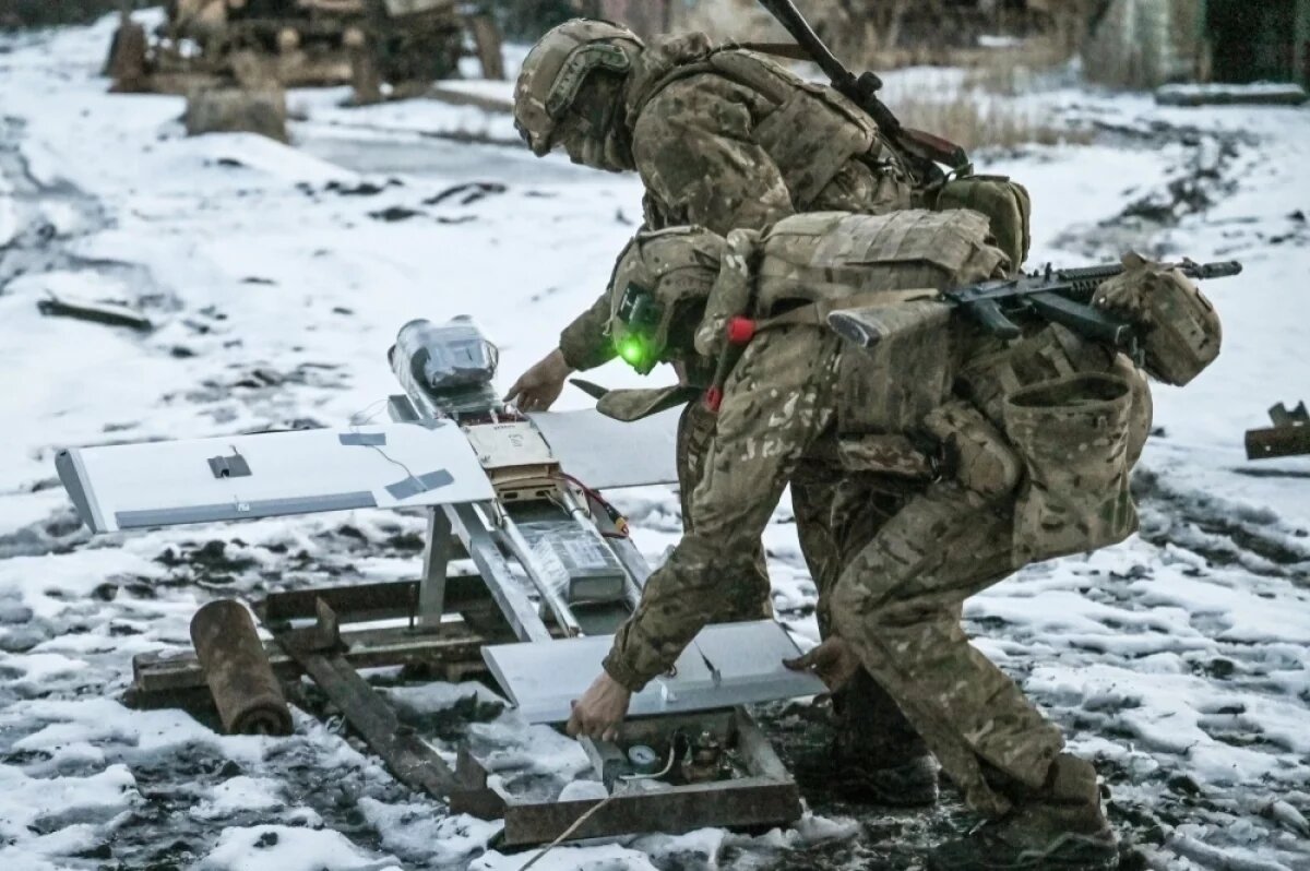    Боевая работа расчета БПЛА «Молния-2» группировки войск «Центр» ВС РФ.