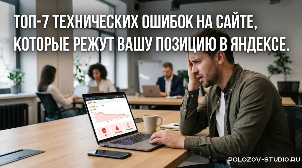 ТОП-7 технических ошибок на сайте, которые режут вашу позицию в Яндексе.