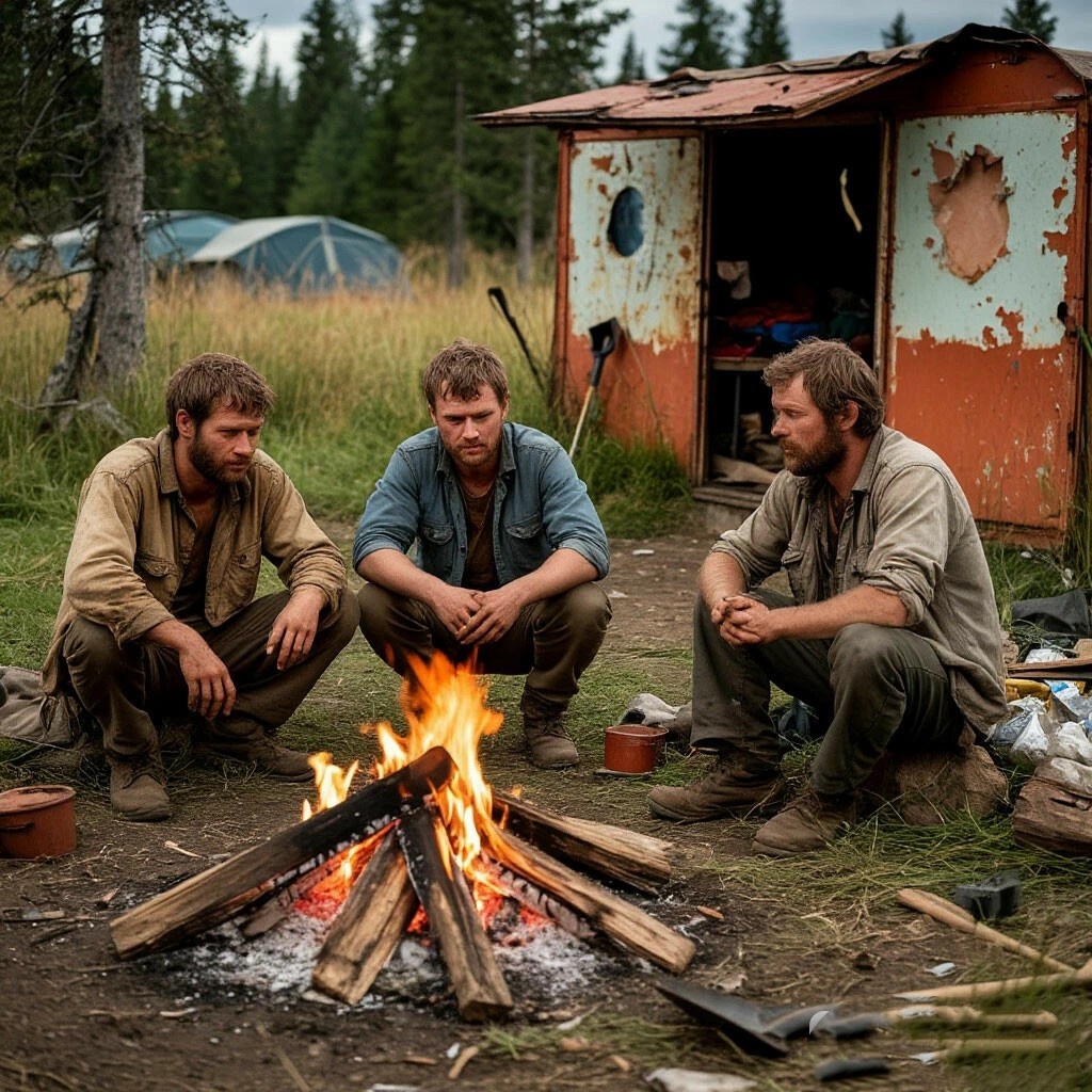 Современная экспозиция лагеря бугровщиков, расхитителей курганов в Сибири