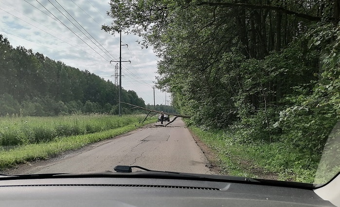 Как-то раз мы оттаскивали дерево, рухнувшее на дорогу передо мной за пару секунд до моего проезда. 
