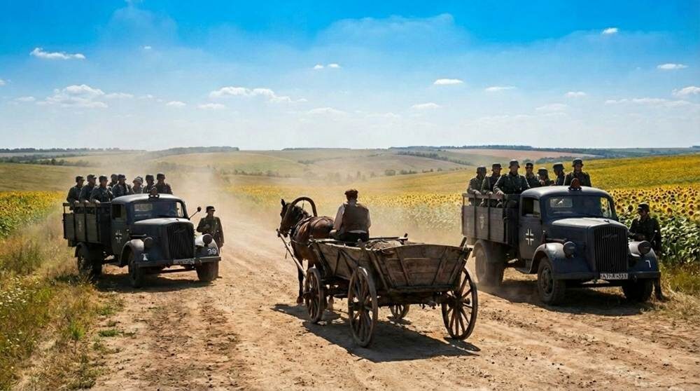 Немцы были уверены, что одинокая телега – это легкий трофей, и расслабились раньше времени.