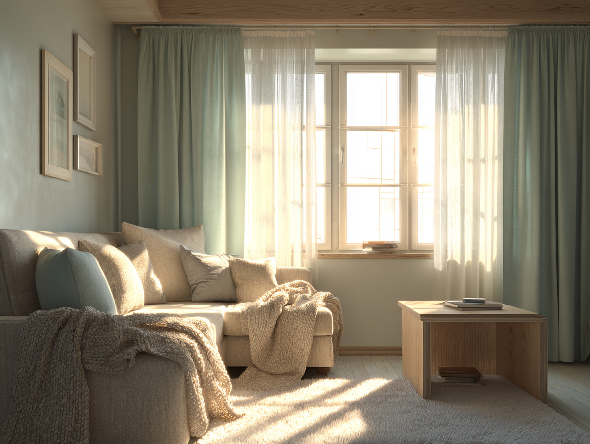 Сочетание мягкого молочного цвета и шалфейного создают гармоничную и мягкую атомсферу. На таком диване хочется отдыхать с приятной книгой в руке и чашечкой ароматного кофе или чая. 