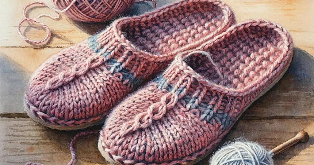 "Уютные вязаные тапочки: тепло и комфорт дома"