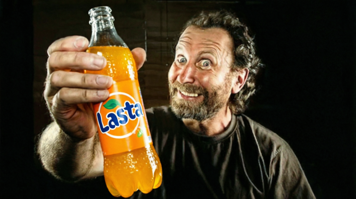 Человек рад лимонаду