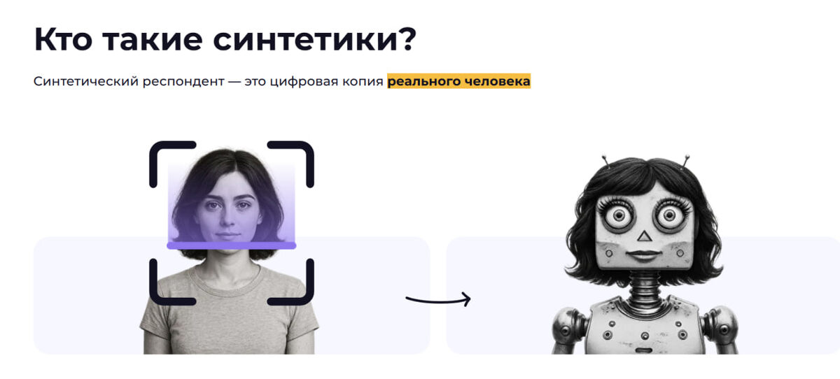 Синтетические респонденты моделируют ответы реальных людей, но сами людьми не являются.