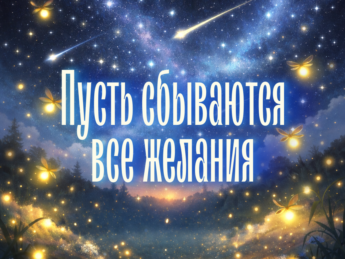    Открытка с днем рождения с космическим небом и падающей звездой | © Открытка создана РИА Новости