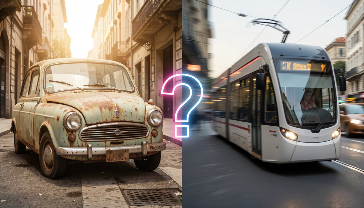 Старое ведро или общественный транспорт?!