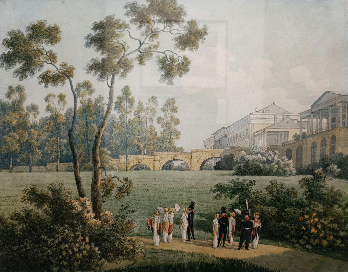 А.Мартынов. Вид на пандус, зеркальную площадку и часть Камероновой галереи