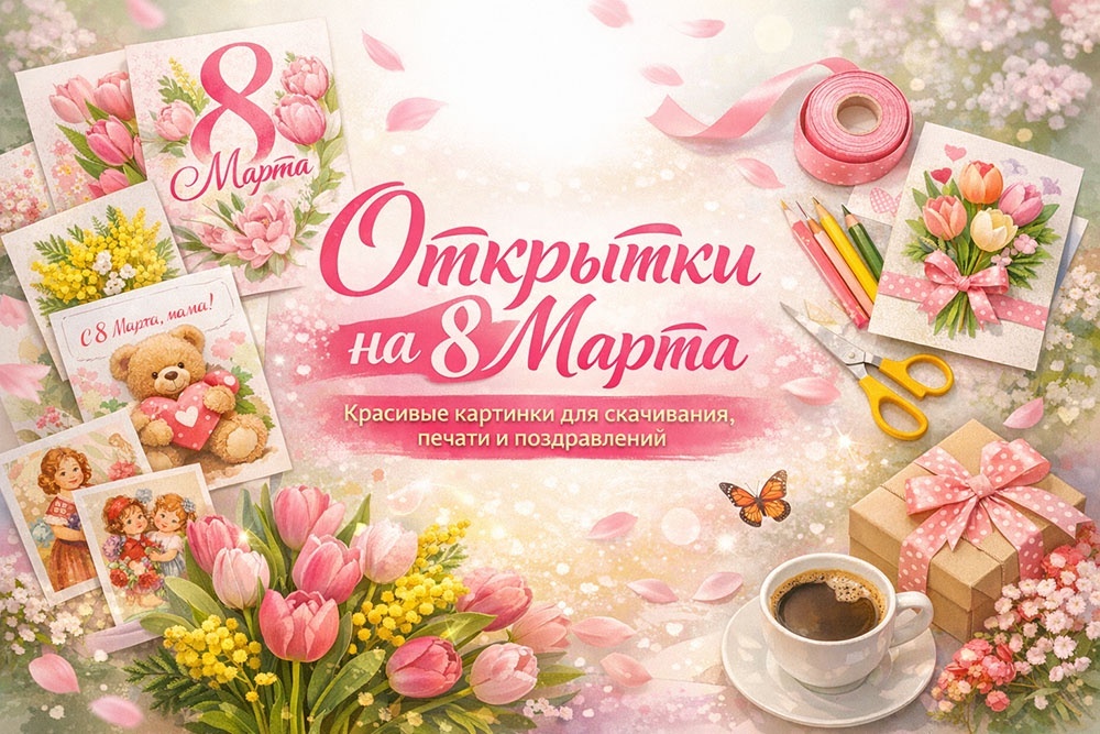    Красивые открытки на 8 Марта: картинки для поздравлений, печати и скачивания. / Создано с использованием нейросетевых технологий.