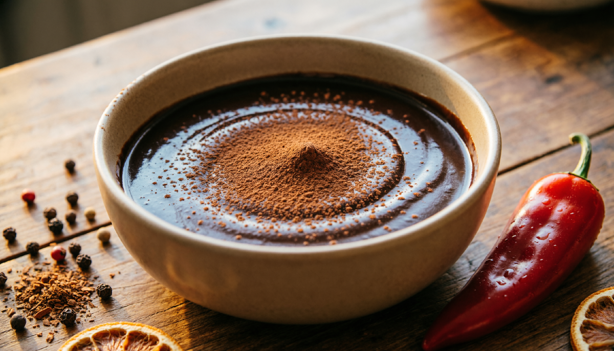 Шоколадный маринад с какао и перцем чили
