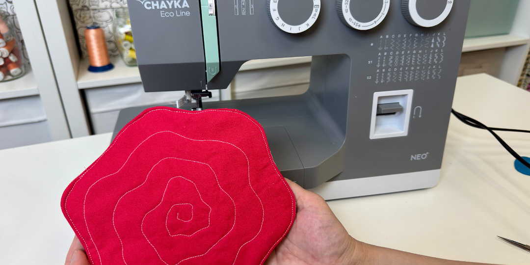 Весенняя прихватка Цветок - мастер-класс на швейной машине