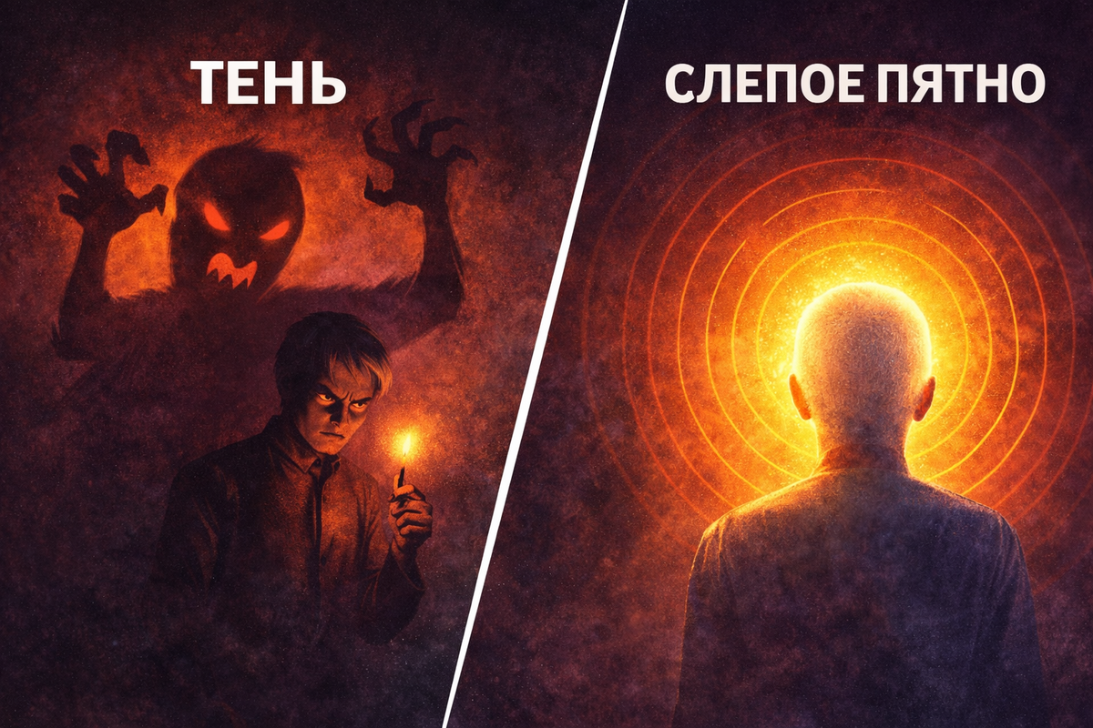 Разница между тенью и слепым пятном