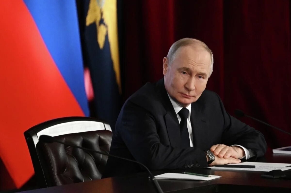    4 марта 2026. Президент РФ Владимир Путин на ежегодном расширенном заседании коллегии Министерства внутренних дел РФ.
