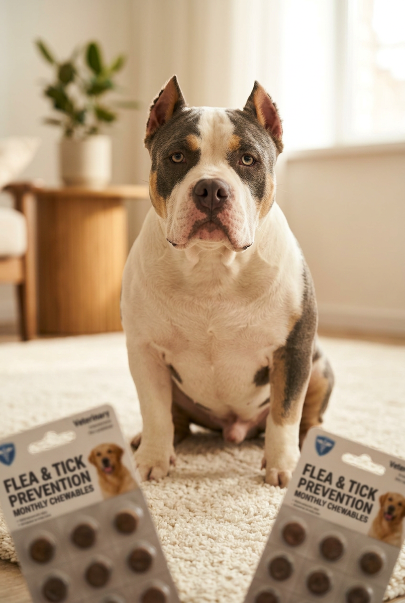 Коллаж автора канала "Американский булли: Все по делу". В центре - булли Декстер.