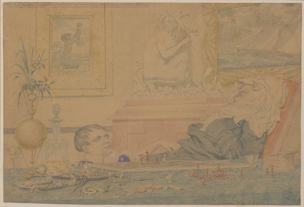 Ричард Дадд, «Детская задача» . 1857 год. Бумага, акварель и карандаш. 17,1 × 25,4 см Галерея Тейт, Лондон, Великобритания. 