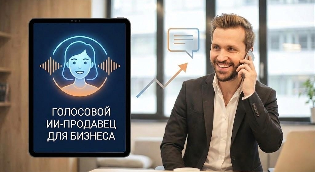 Голосовой ИИ-продавец для бизнеса принимает входящий звонок клиента в нерабочее время