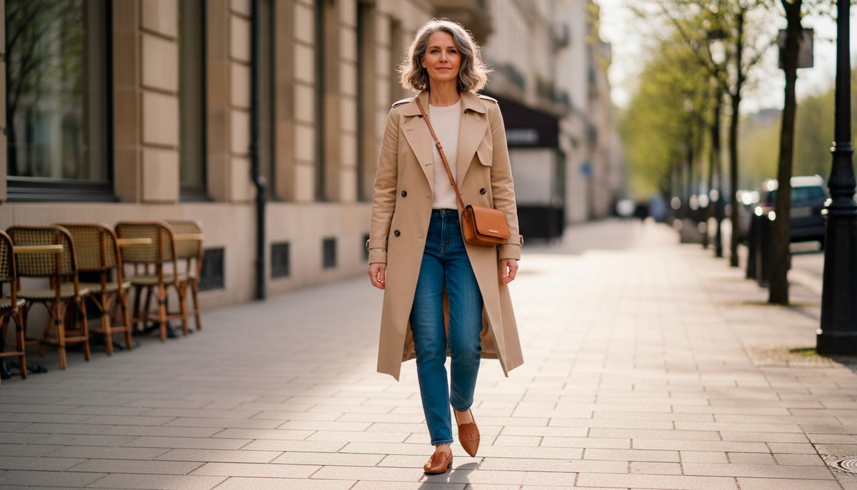 Тренч, прямые джинсы, лоферы. Три минуты сборов, а выглядите на все сто.