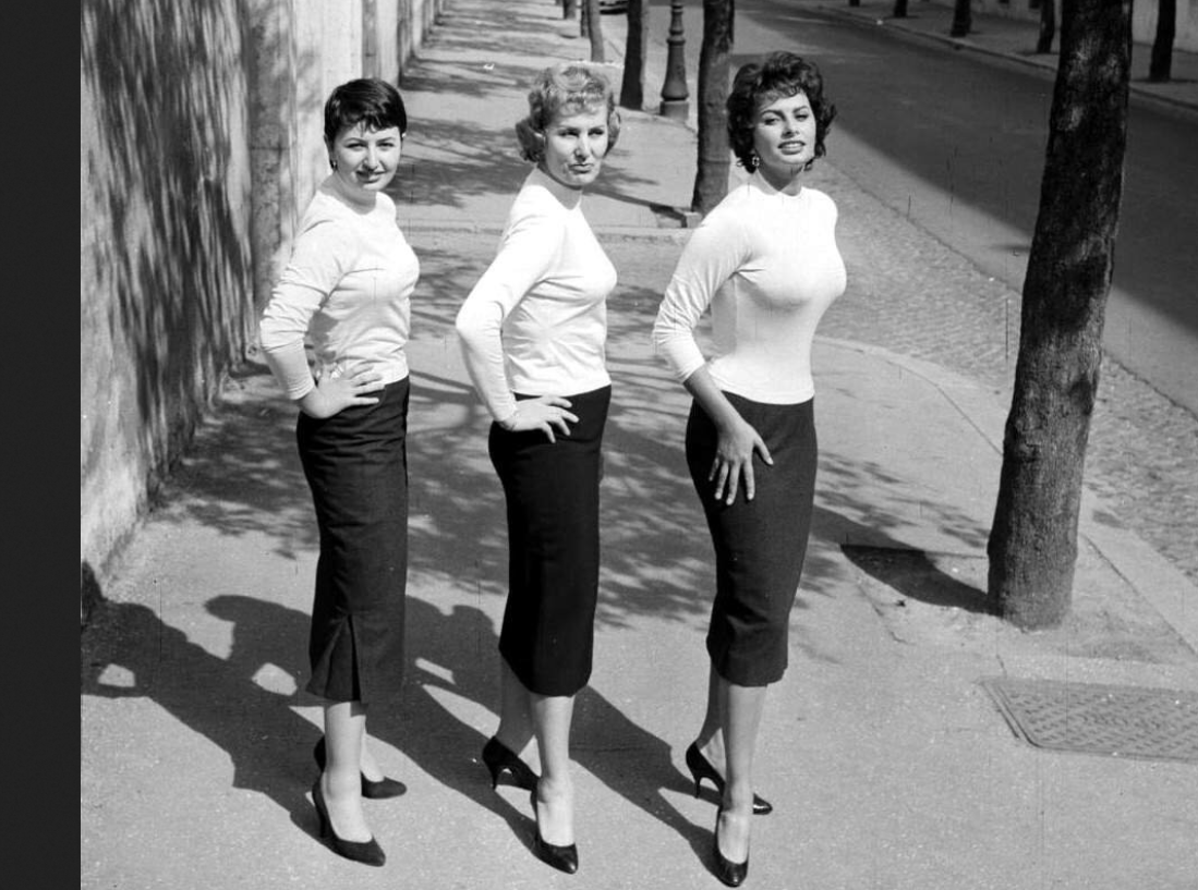 Софи Лорен с матерью и сестрой. Фото для журнала LIFE.