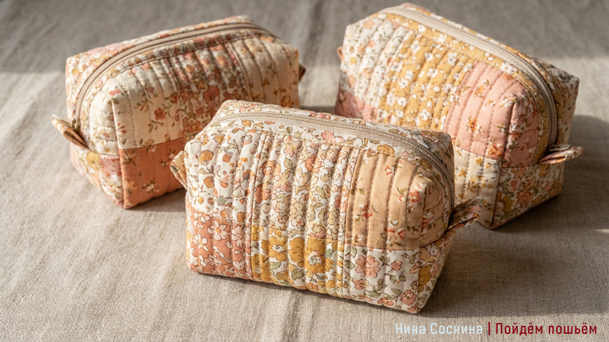 Лоскутные косметички и органайзеры