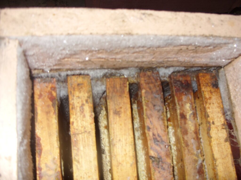 Зимовка отводка пчёл на улице при неправильной вентиляуии и утеплении.