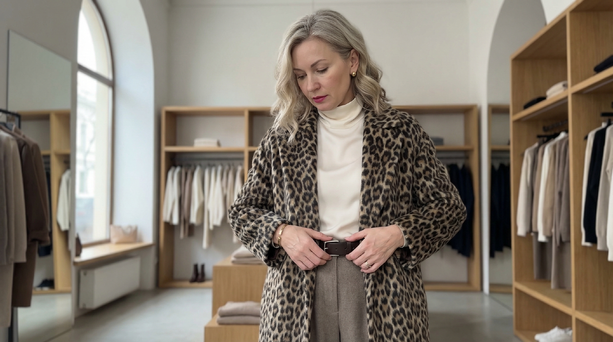 Леопардовое пальто + нейтральная гамма = безупречные пропорции